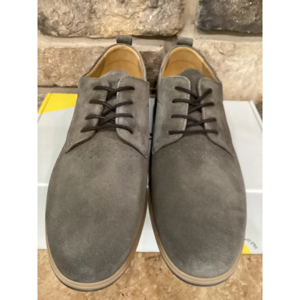 Amberjack The Original Slate Grey Suede Derby Shoes Size 10 Wide Mens New